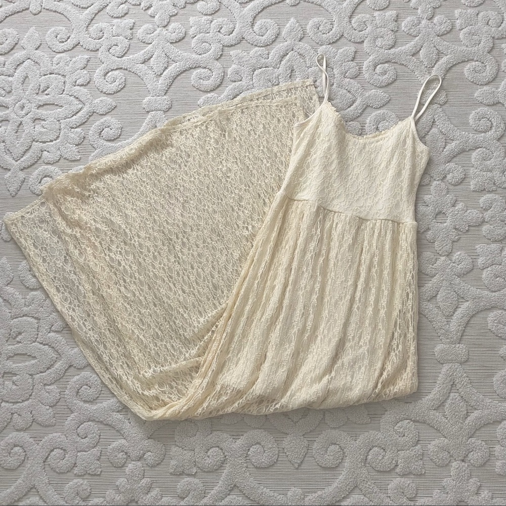 Abercrombie & Fitch Cream Lace Maxi Dress Small NWT